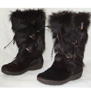 PAJAR CANADA goat hair Scarlet apres-ski fur boots 38/7.5